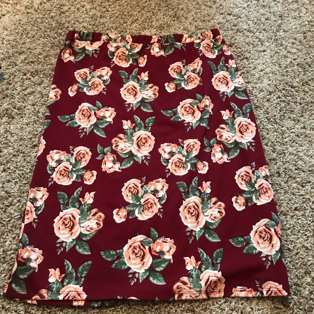 Floral midi skirt